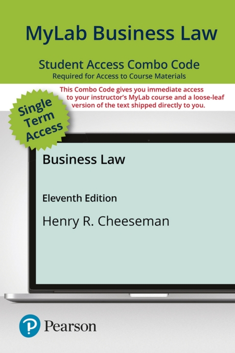 Cover image for book MyLab Business Law with Pearson eText + Print Combo Access Code for Business Law