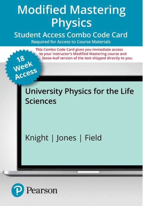 Cover image for book Mastering Physics with Pearson eText (up to 18-weeks) + Print Combo Access Code for University Physics for the Life Sciences