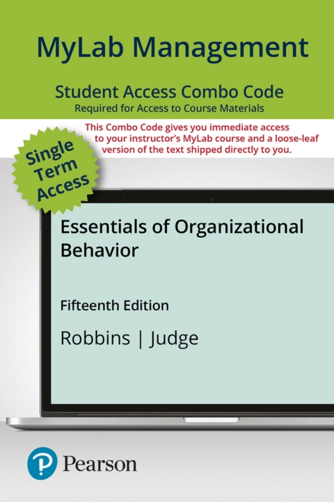 Cover image for book MyLab Management with Pearson eText + Print Combo Access Code for Essentials of Organizational Behavior