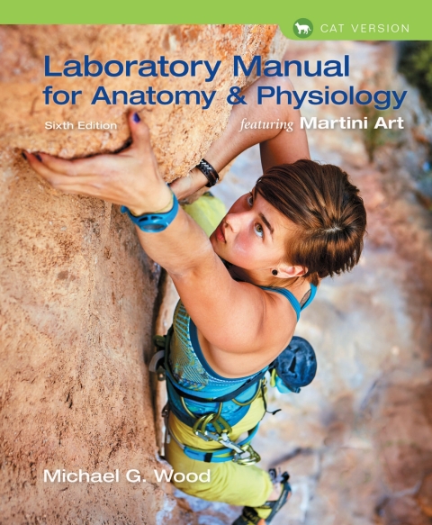 Cover image for book Laboratory Manual for Anatomy & Physiology featuring Martini Art, Cat Version (Pearson+)