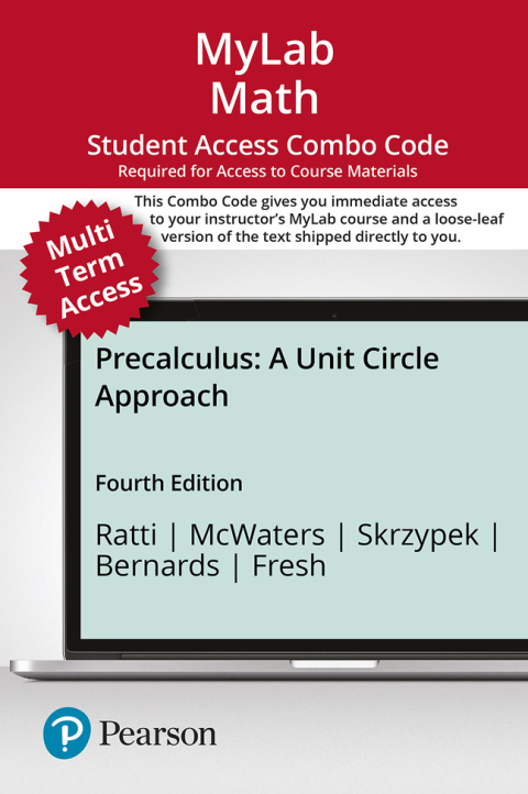 Cover image for book MyLab Math with Pearson eText + Print Combo Access Code (24 Months) for Precalculus: A Unit Circle Approach