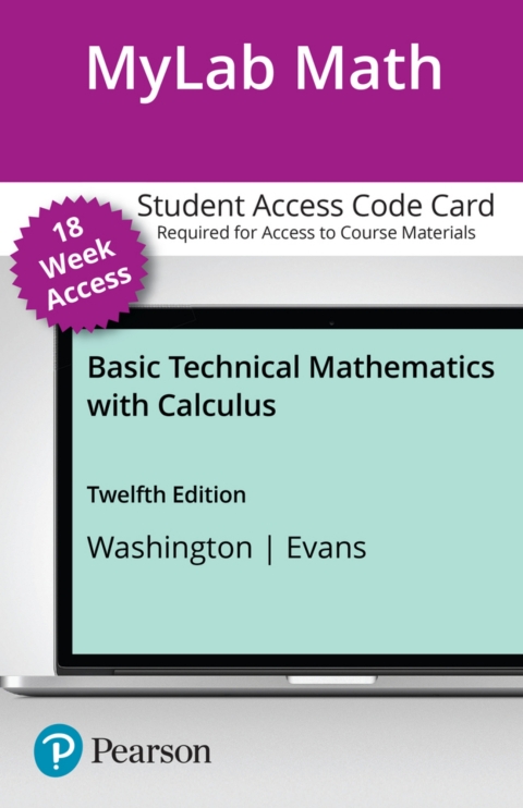 Cover image for book MyLab Math with Pearson eText Access Code for Basic Technical Mathematics with Calculus
