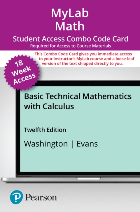 Cover image for book MyLab Math with Pearson eText + Print Combo Access Code for Basic Technical Mathematics with Calculus