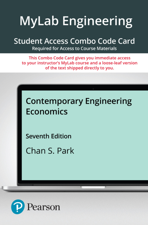 Cover image for book MyLab Engineering with Pearson eText + Print Combo Access Code for Contemporary Engineering Economics