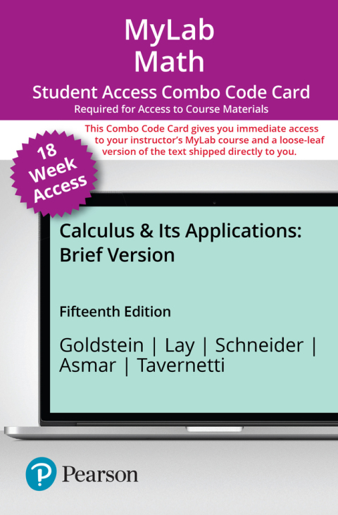 Cover image for book MyLab Math with Pearson eText + Print Combo Access Code for Calculus & Its Applications, Brief Version