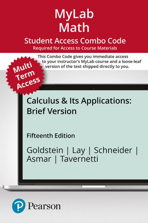 Cover image for book MyLab Math with Pearson eText + Print Combo Access Code for Calculus & Its Applications, Brief Version