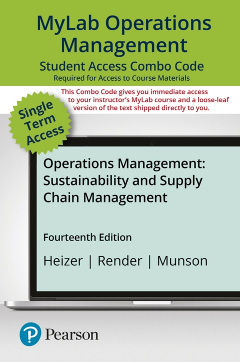 Cover image for book MyLab Operations Management with Pearson eText + Print Combo Access Code for Operations Management: Sustainability and Supply Chain Management