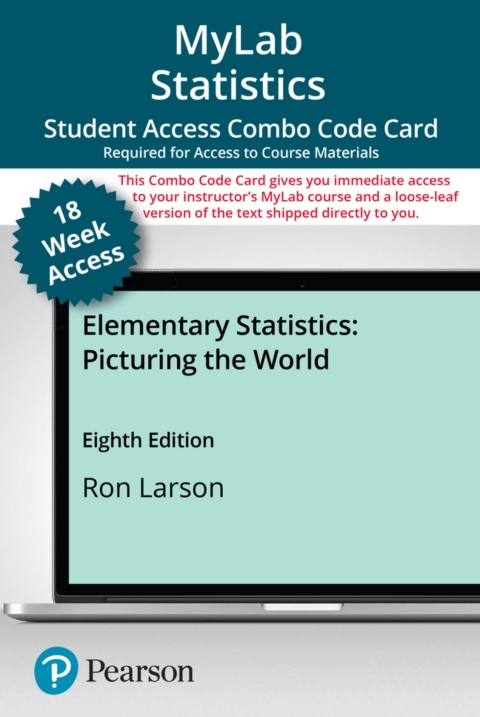 Cover image for book MyLab Statistics with Pearson eText + Print Combo Access Code for Elementary Statistics: Picturing the World