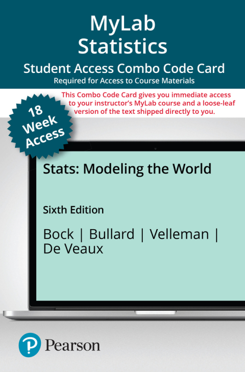 Cover image for book MyLab Statistics with Pearson eText + Print Combo Access Code for Stats: Modeling the World