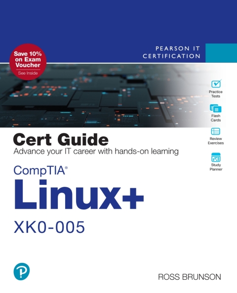 Cover image for book CompTIA Linux+ XK0-005 Cert Guide