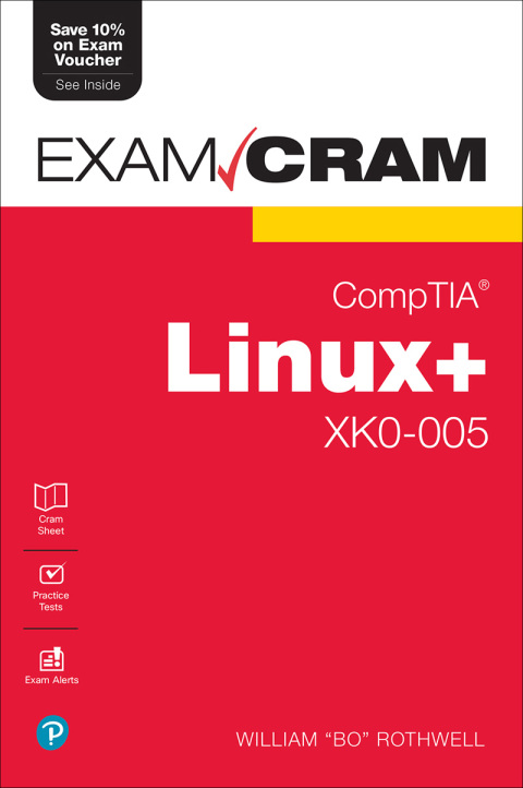 Cover image for book CompTIA Linux+ XK0-005 Exam Cram