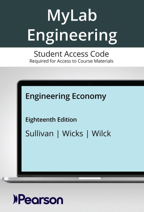 Cover image for book MyLab Engineering with Pearson eText Access Code for Engineering Economy