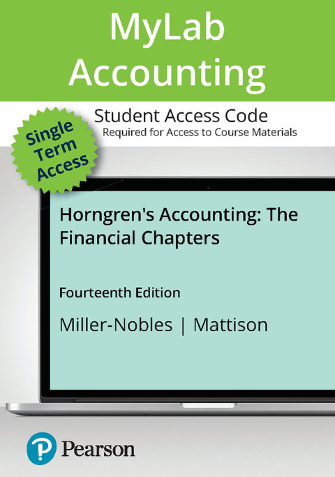 Cover image for book Horngren's Accounting, The Financial Chapters -- MyLab Accounting with Pearson eText Access Code