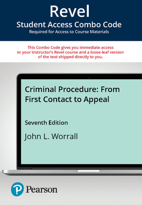 Cover image for book Criminal Procedure: From First Contact to Appeal -- Revel + Print Combo Access Code