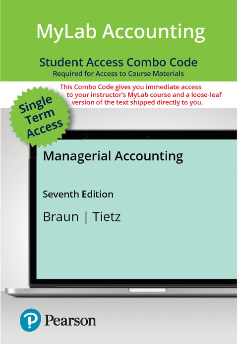 Cover image for book Managerial Accounting -- MyLab Accounting with Pearson eText + Print Combo Access Code