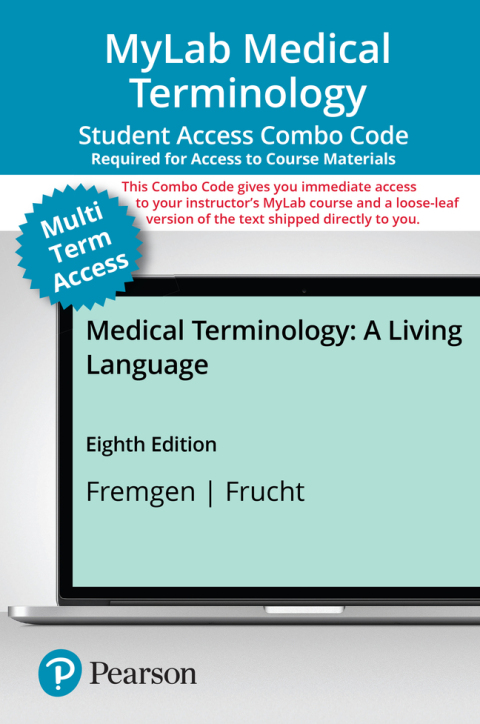 Cover image for book Medical Terminology: A Living Language -- MyLab Medical Terminology with Pearson eText + Print Combo Access Code
