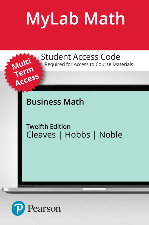 Cover image for book MyLab Math with Pearson eText (up to 24 months) Access Code for Business Math