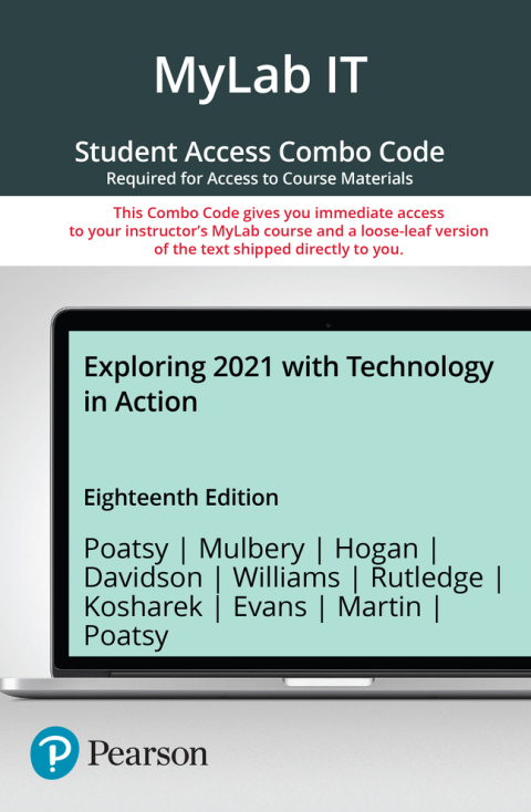 Cover image for book Exploring 2021 with Technology in Action -- MyLab IT with Pearson eText + Print Combo Access Code