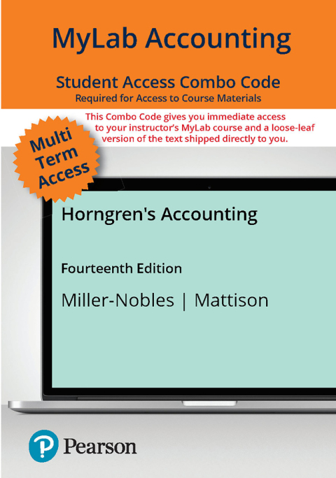 Horngren's Mylab Accounting W/ Pearson Etext + Print Combo Access Code (Digital)