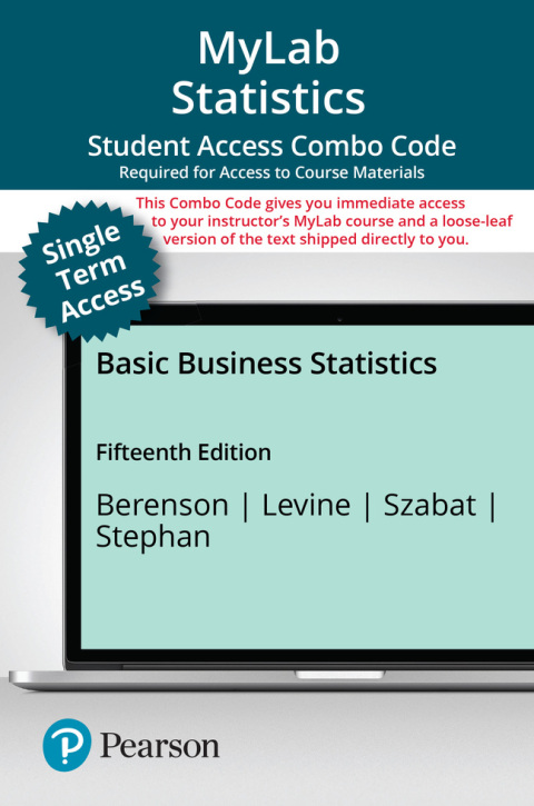 Cover image for book MyLab Statistics with Pearson eText (up to 18-weeks) + Print Combo Access Code for Basic Business Statistics