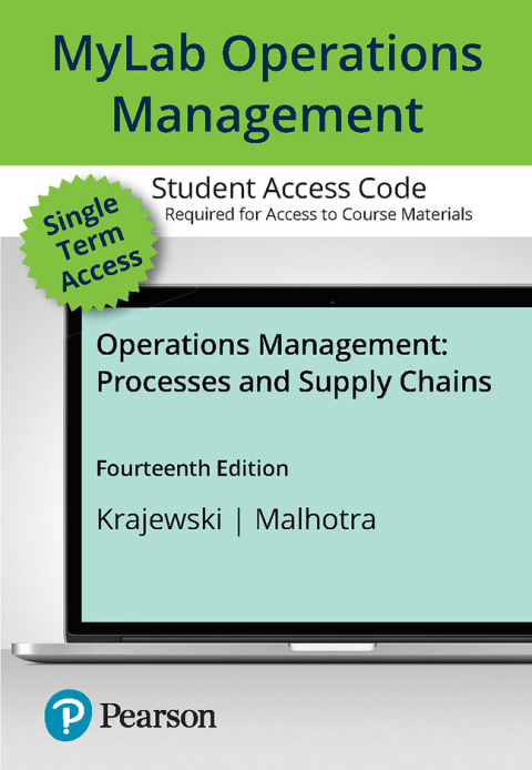 Cover image for book Operations Management: Processes and Supply Chains --MyLab with Pearson eText Access Code