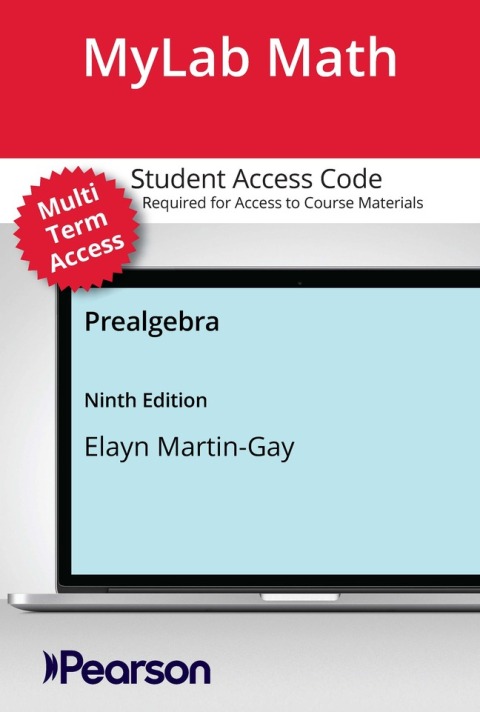 Cover image for book MyLab Math with Pearson eText (up to 24 months) Access Code for Prealgebra
