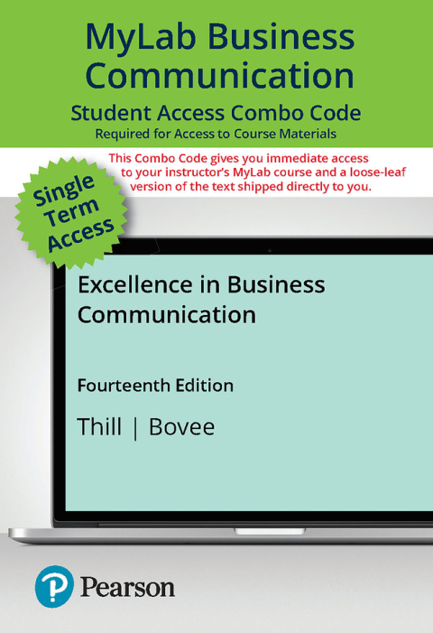 Cover image for book Excellence in Business Communication -- MyLab Business Communication with Pearson eText + Print Combo Access Code
