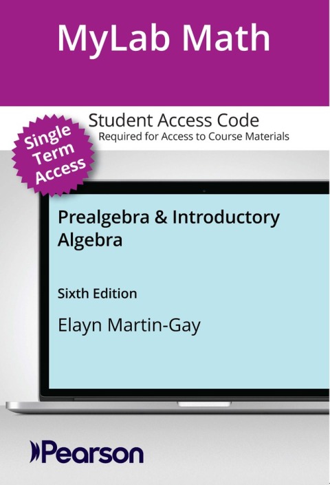 Cover image for book MyLab Math with Pearson eText (up to 18-weeks) Access Code for Prealgebra & Introductory Algebra