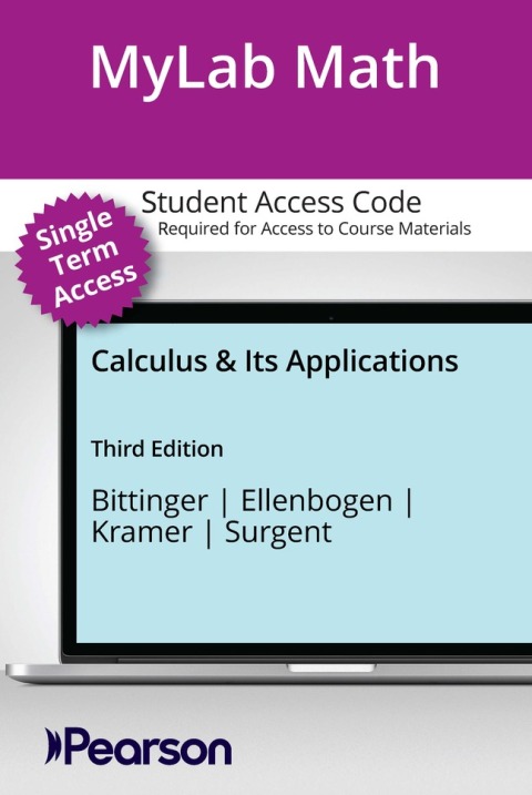 Cover image for book MyLab Math with Pearson eText (up to 18-weeks) Access Code for Calculus & Its Applications