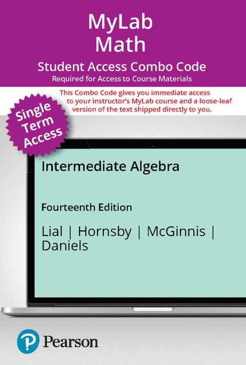 Cover image for book MyLab Math with Pearson eText (up to 18-weeks) + Print Combo Access Code for Intermediate Algebra