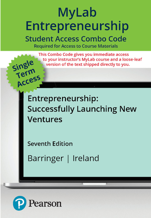 Cover image for book Entrepreneurship: Successfully Launching New Ventures -- MyLab Biz with Pearson eText + Print Combo Access Code
