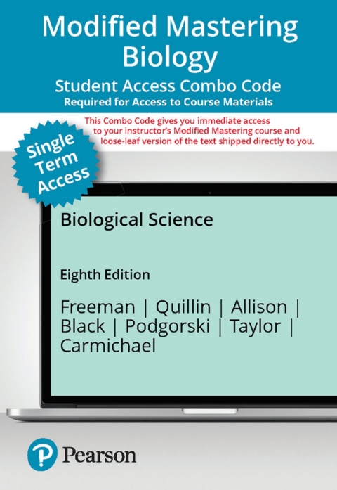 Cover image for book Mastering Biology with Pearson eText (up to 18-weeks) + Print Combo Access Code for Biological Science