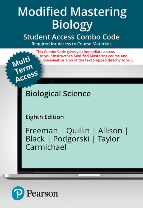 Cover image for book Mastering Biology with Pearson eText (up to 24 months) + Print Combo Access Code for Biological Science