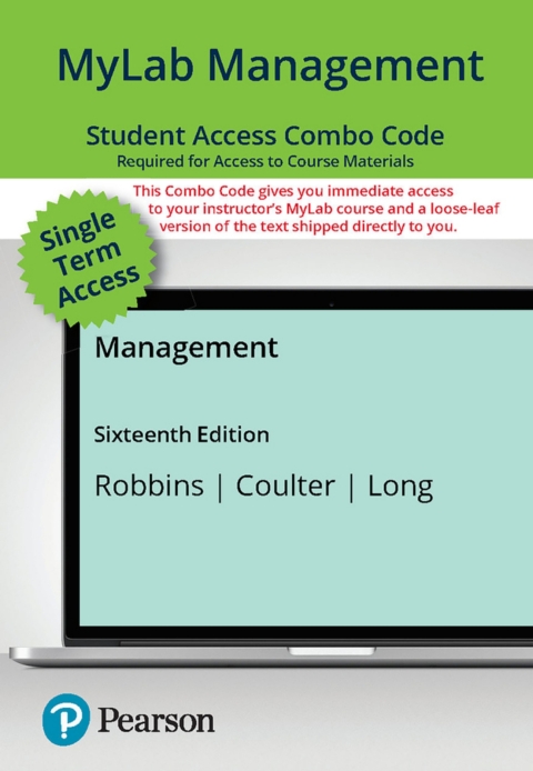 Cover image for book MyLab Management with Pearson eText + Print Combo Access Code for  Management