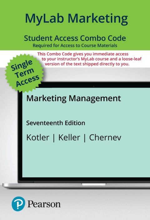 Cover image for book MyLab Marketing with Pearson eText + Print Combo Access Code for Marketing Management