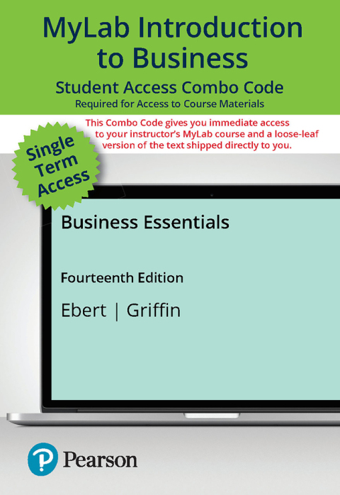 Cover image for book Business Essentials -- MyLab Biz with Pearson eText + Print Combo Access Code