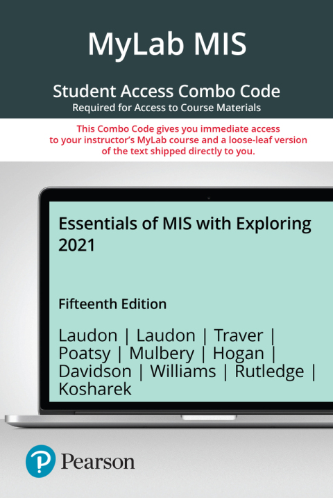 Cover image for book MyLab MIS with Pearson eText + Print Combo Access Code for Essentials of MIS + 2021