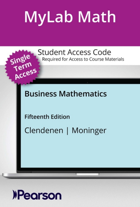 Cover image for book MyLab Math with Pearson eText (up to 18-weeks) Access Code for Business Mathematics