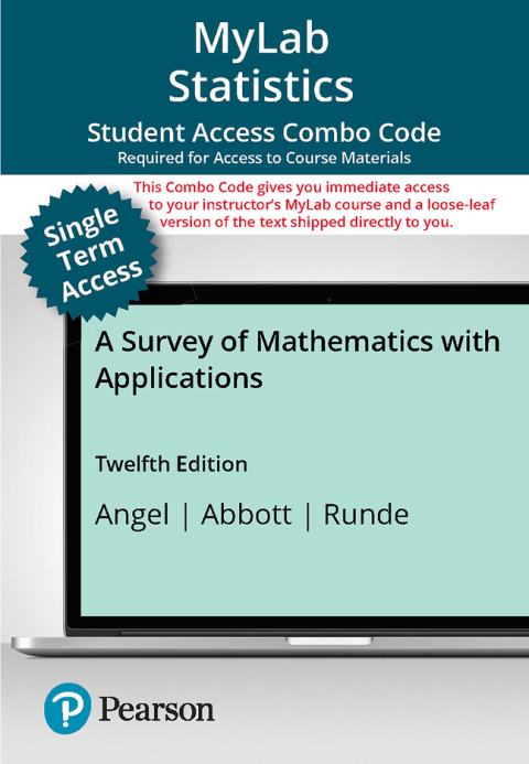 Cover image for book MyLab Math with Pearson eText (up to 18-weeks) + Print Combo Access Code for A Survey of Mathematics with Applications