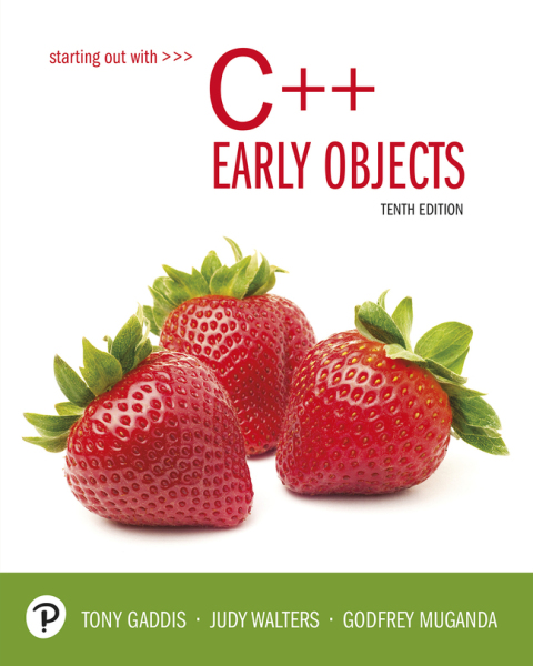 Cover image for book Starting Out with C++: Early Objects (Pearson+)
