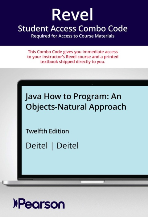 Cover image for book Revel + Print Combo Access Code for Java How to Program: An Objects-Natural Approach