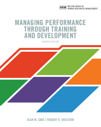 Cover image: Managing Performance through Training and Development 8th edition 9780176798079