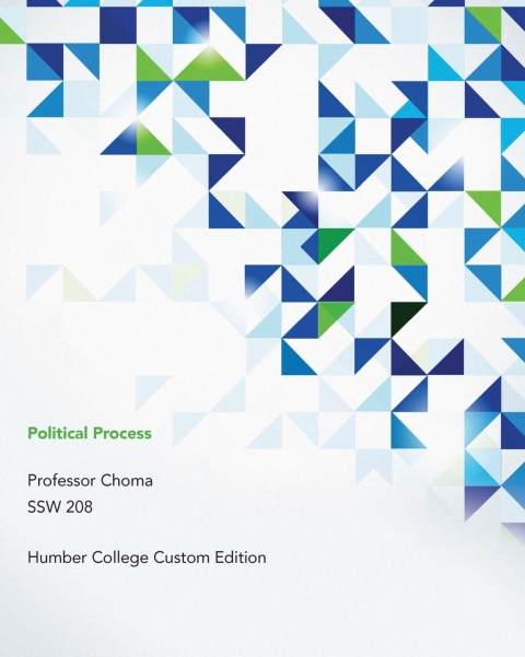 Cover image for book Political Process Professor Choma SSW 208 Humber College Custom Edition
