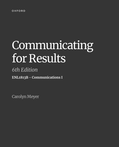 Cover image for book Communicating for Results 6th Edition ENL1813B - Communications I algonquin university Custom Edition