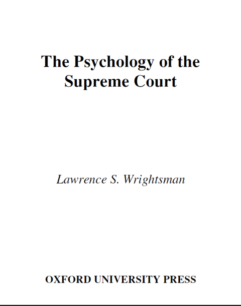 Cover image for book The Psychology of the Supreme Court