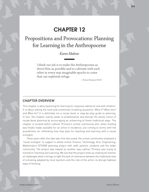 Cover image for book Chapter 12: Propositions and Provocations: Planning for Learning in the Anthropocene