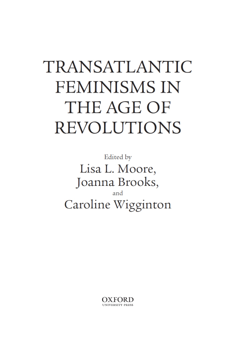 Cover image for book Transatlantic Feminisms in the Age of Revolutions