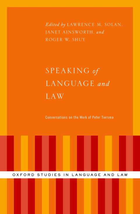 Cover image for book Speaking of Language and Law