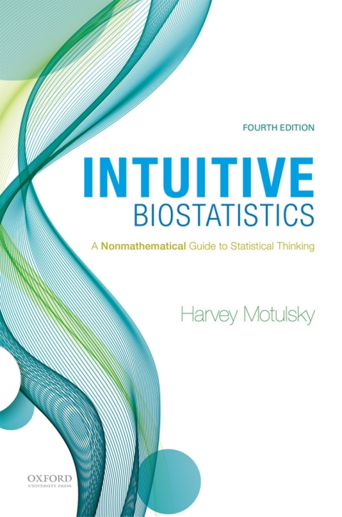 Cover image for book Intuitive Biostatistics: A Nonmathematical Guide to Statistical Thinking