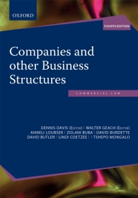 COMPANIES AND OTHER BUSINESS STRUCTURES IN SA